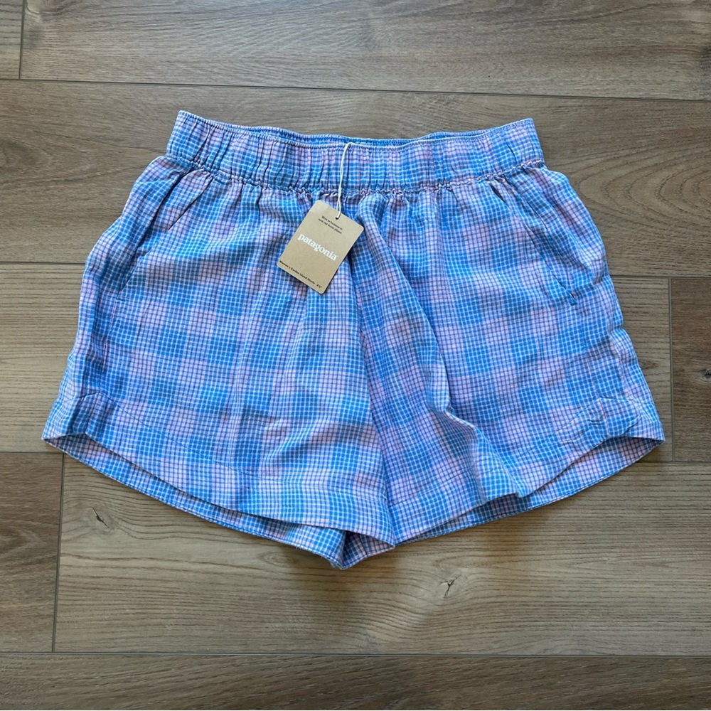Patagonia Athletic Shorts Blue and Pink